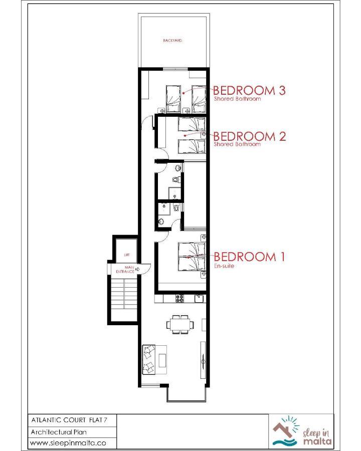 F7 Room 2, Private Bedroom Two Single Beds Shared Bathroom In Shared Flat Msida Εξωτερικό φωτογραφία